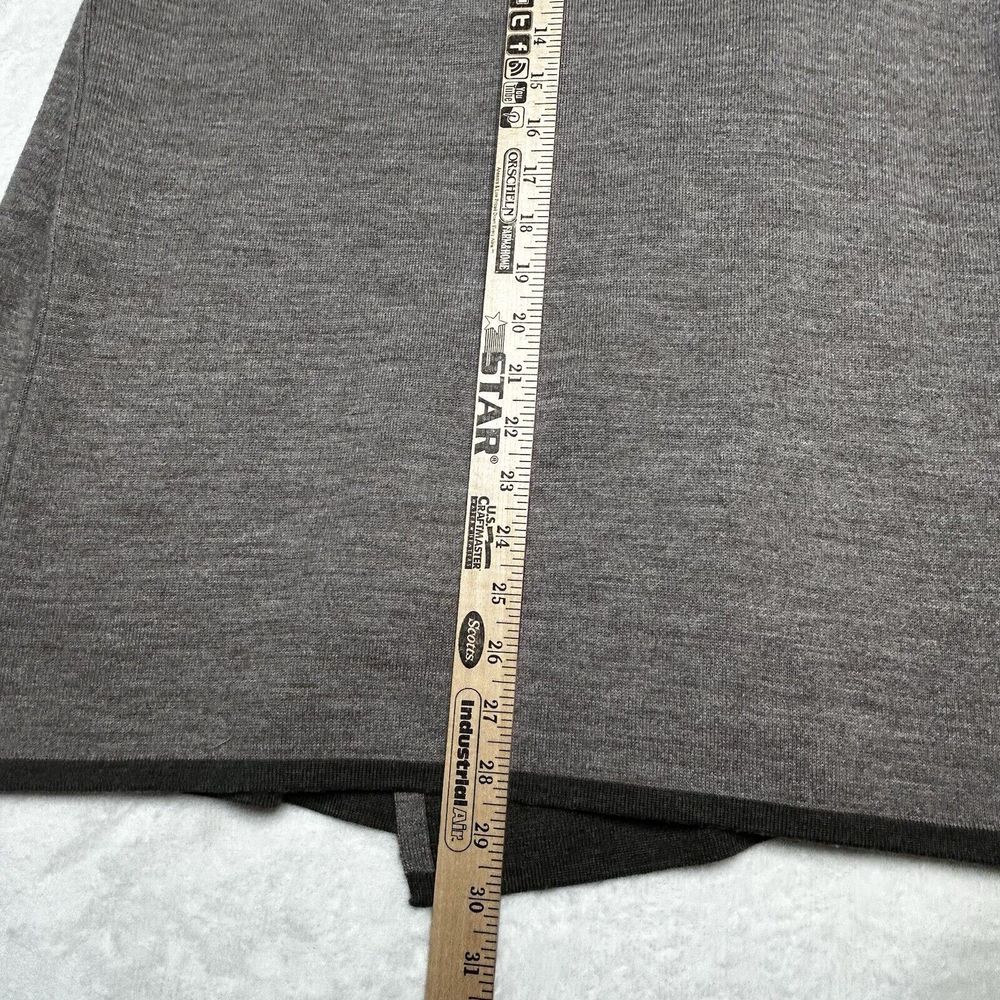 Lineamaglia Cardigan Sweater Womens L Gray Wool Blend Open Front Made In Italy - Picture 7 of 8
